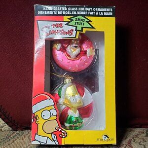 Kurt S. Adler Simpsons Christmas Ornaments, set of two, Glass